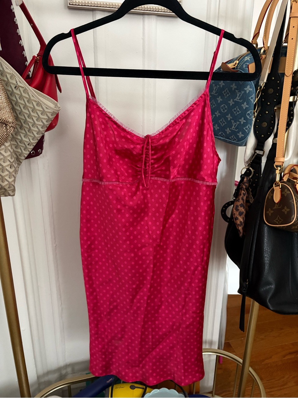 Women's Fuchsia Satin Slip Dress